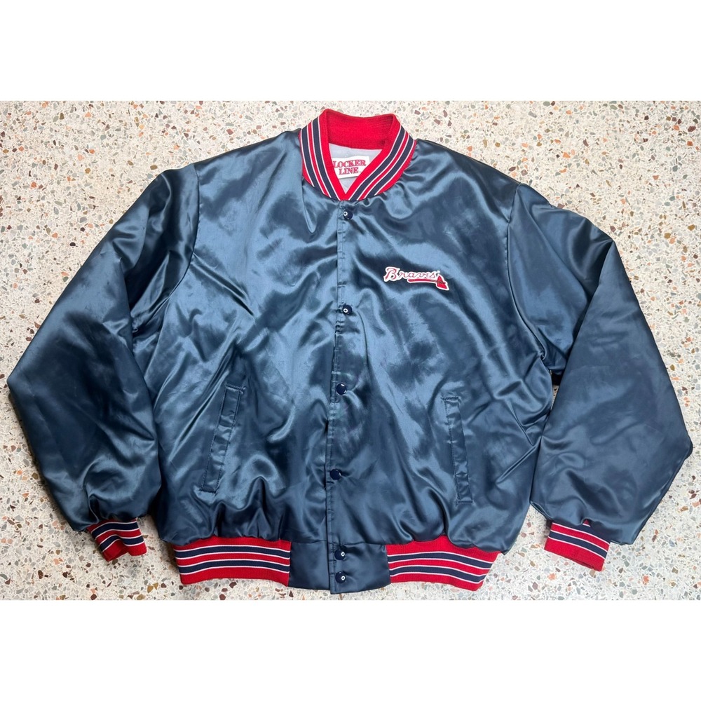 Locker Line Vtg & Rare MLB Atlanta Braves Satin Bomber Jacket Size XL